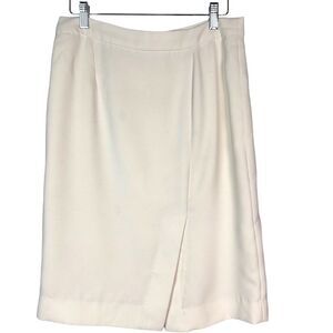Philosophy Women's White Faux‎ Wrap Back Zip Above Knee Pencil Skirt Size 4